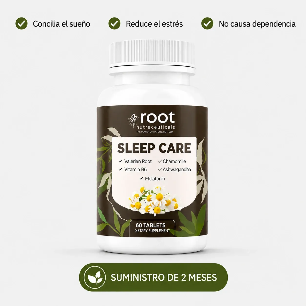 Sleep Care de Root Nutraceuticals: duerme mejor con valeriana, melatonina y ashwagandha