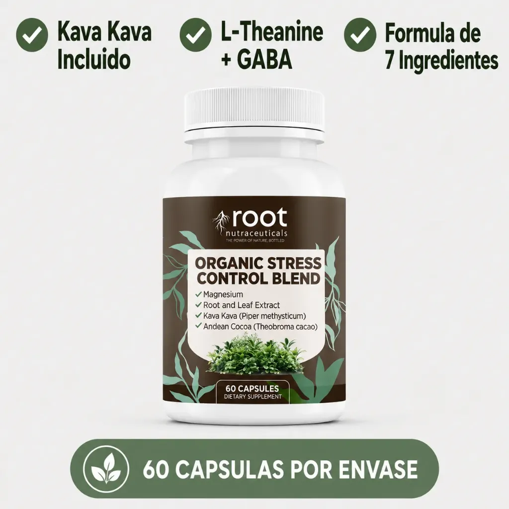 [R-ant-60] Root Nutraceuticals Organic Stress Control Blend: Suplemento Natural para el Manejo del Estrés