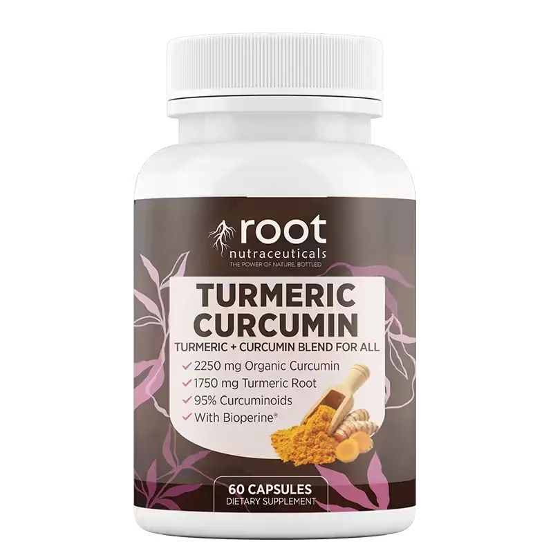[R-tur-60] Turmeric Curcumin de Root Nutraceuticals: antiinflamatorio natural con cúrcuma orgánica y bioperina