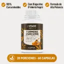 Turmeric Curcumin de Root Nutraceuticals: antiinflamatorio natural con cúrcuma orgánica y bioperina