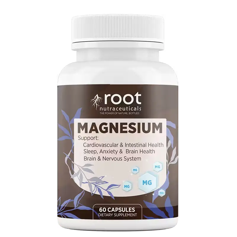 [R-mag-60] Root Nutraceuticals Magnesium: Suplemento Natural para el Corazón, el Intestino, el Cerebro y el Sueño