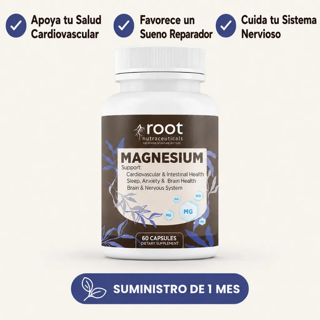 Root Nutraceuticals Magnesium: Suplemento Natural para el Corazón, el Intestino, el Cerebro y el Sueño