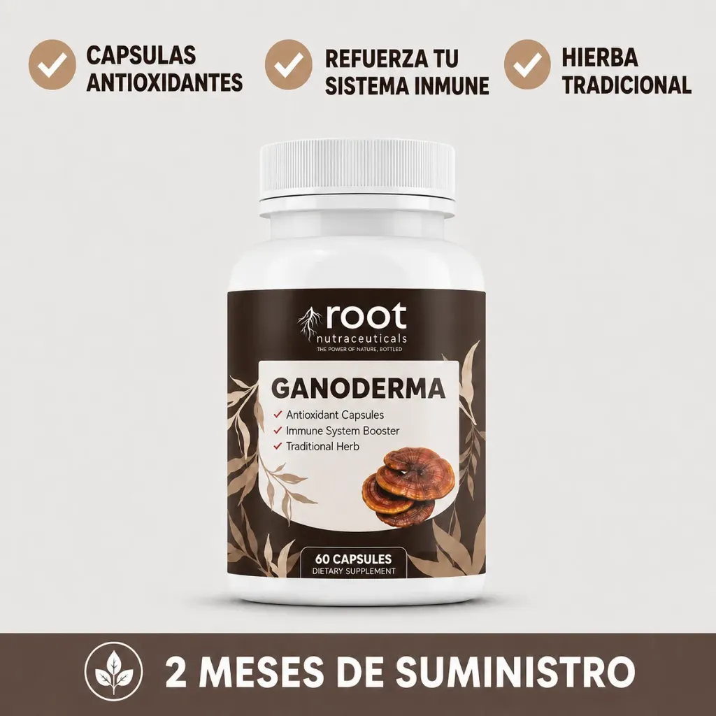 [R-gan-60] Ganoderma Antioxidant Capsules de Root Nutraceuticals: Un refuerzo natural para tu sistema inmune