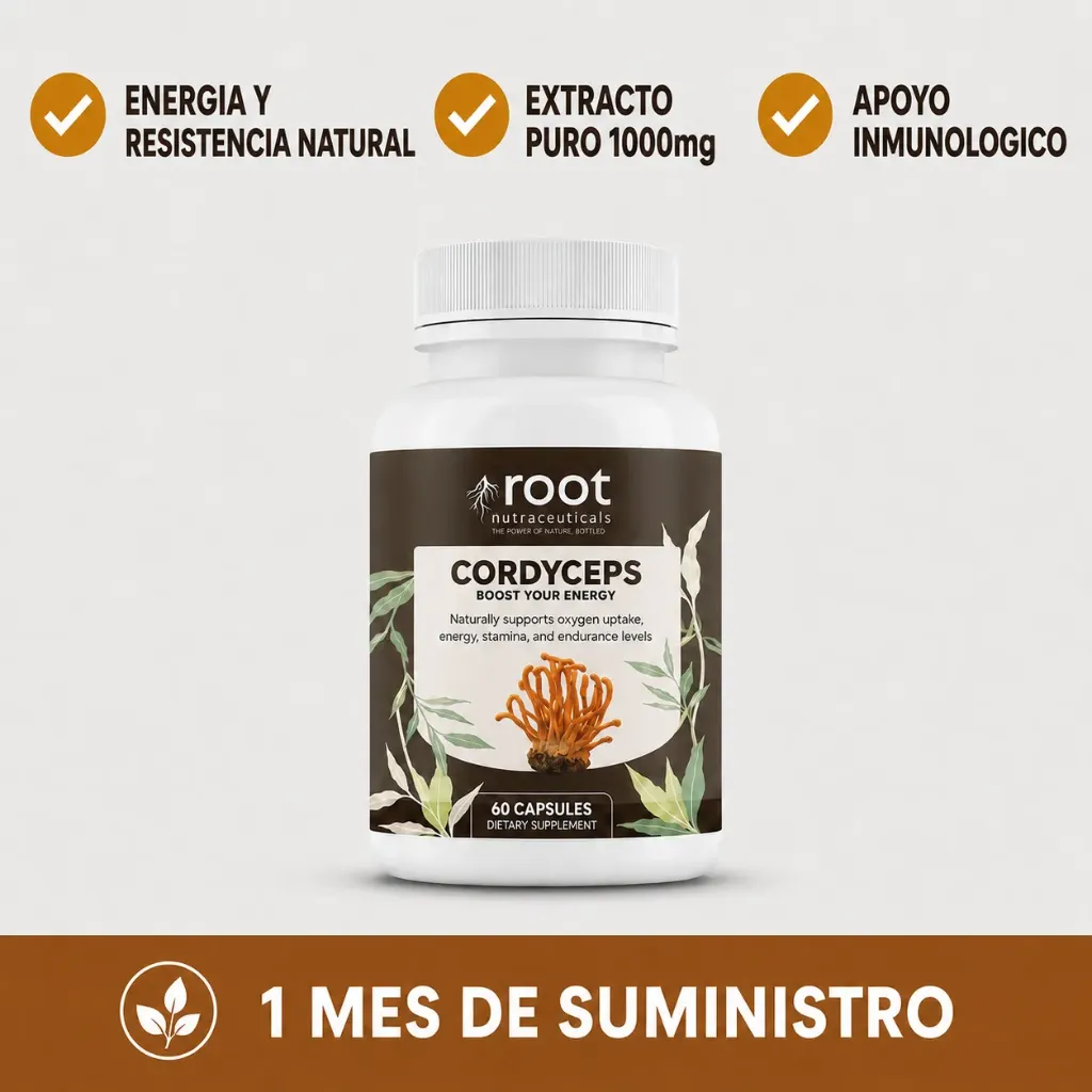 [R-cor-60] Cordyceps de Root Nutraceuticals: energía natural y resistencia optimizada