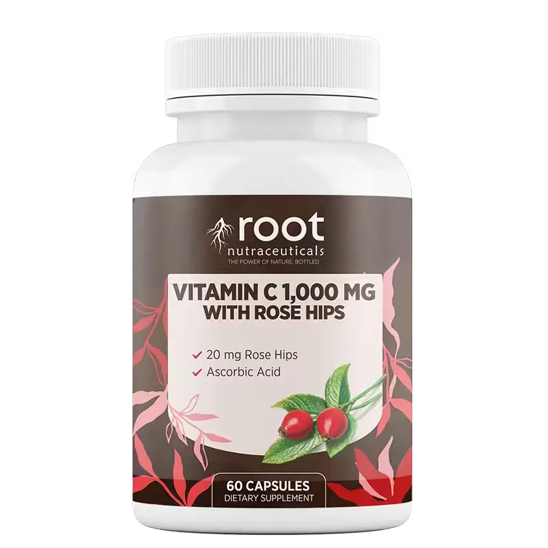 Vitamina C 1000mg con Rose Hips de Root Nutraceuticals: potencia antioxidante y bienestar diario