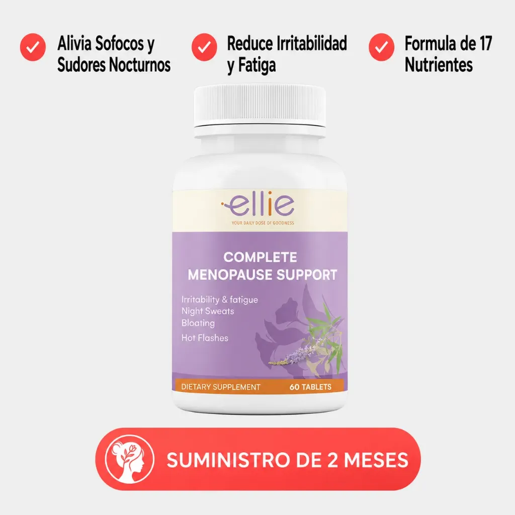 [EL-men-60] Ellie Complete Menopause Support: alivio natural para sofocos, irritabilidad y fatiga