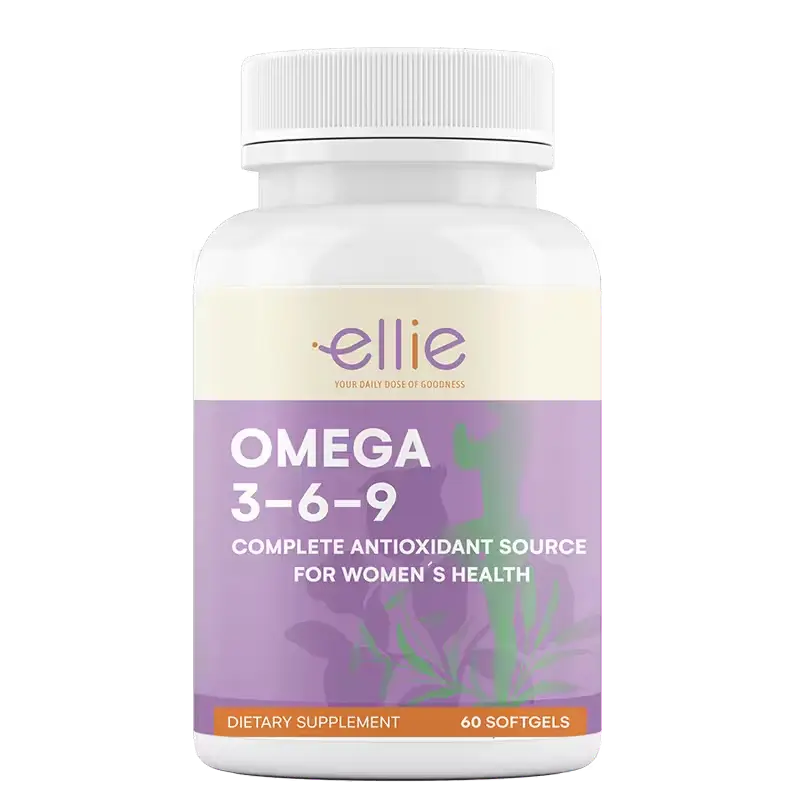 [EL-oma-60] Omega 3-6-9 con antioxidantes: el suplemento completo de Ellie para la salud femenina