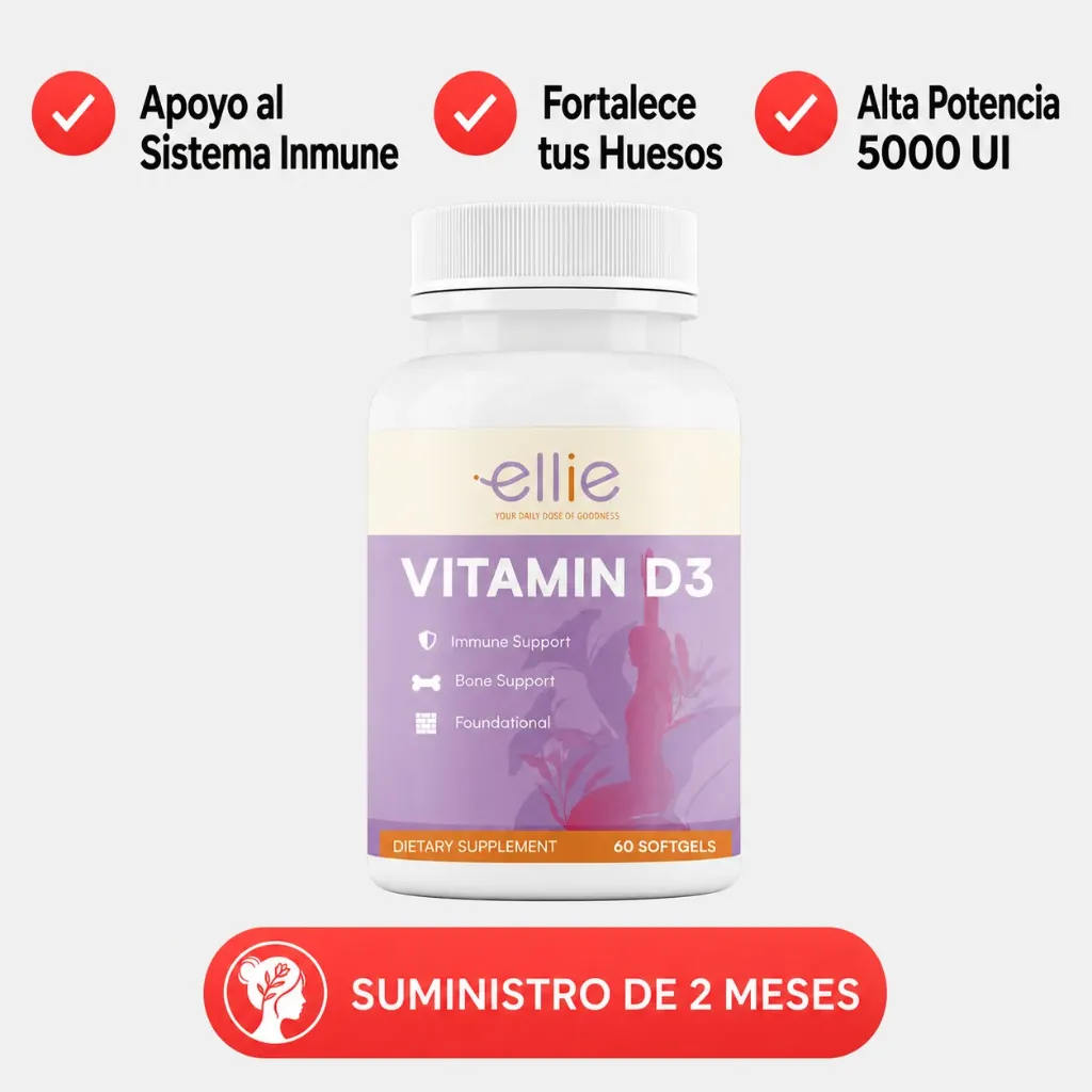 [EL-vitd-125] Ellie Vitamin D3: Soporte Óseo e Inmunológico Para la Mujer Moderna