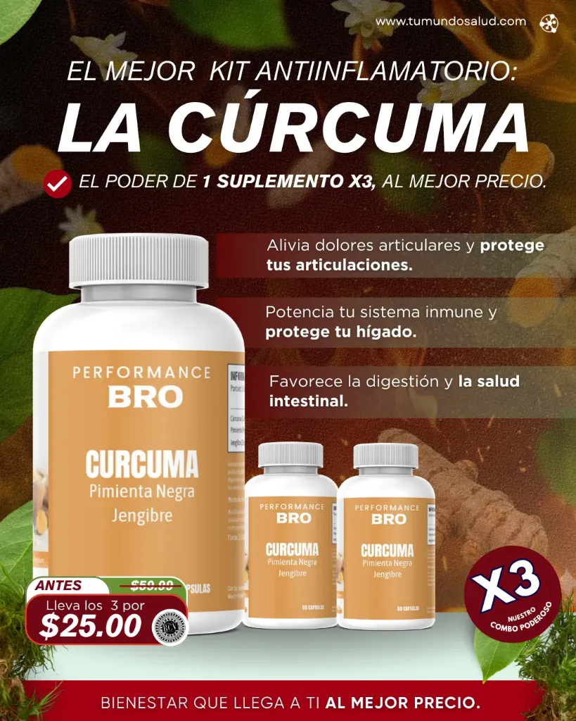 🌿 Kit Antiinflamatorio X3: Cúrcuma + Jengibre y Pimienta Negra
