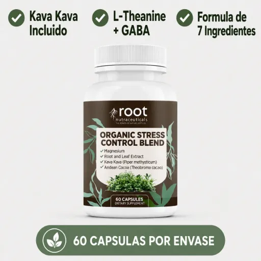 Producto Root Nutraceuticals Root Nutraceuticals Organic Stress Control Blend: Suplemento Natural para el Manejo del Estrés