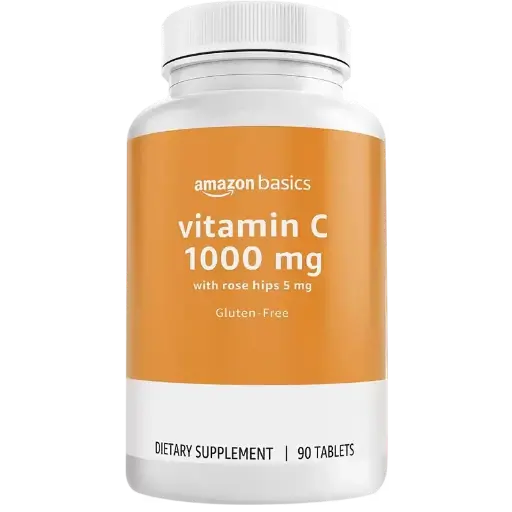 Producto Vitamina C con Rose Hips de Amazon Basics: Refuerzo antioxidante y apoyo inmunológico